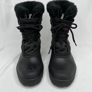 Sorel Women's Snow Winter Boots Felt & Faux Fur Lining Black Size 8